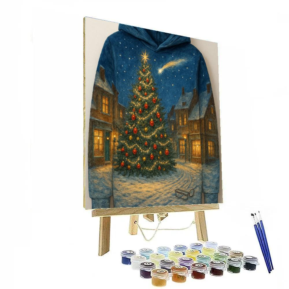 Comet Kissed Town Square Tree DIY paint by numbers