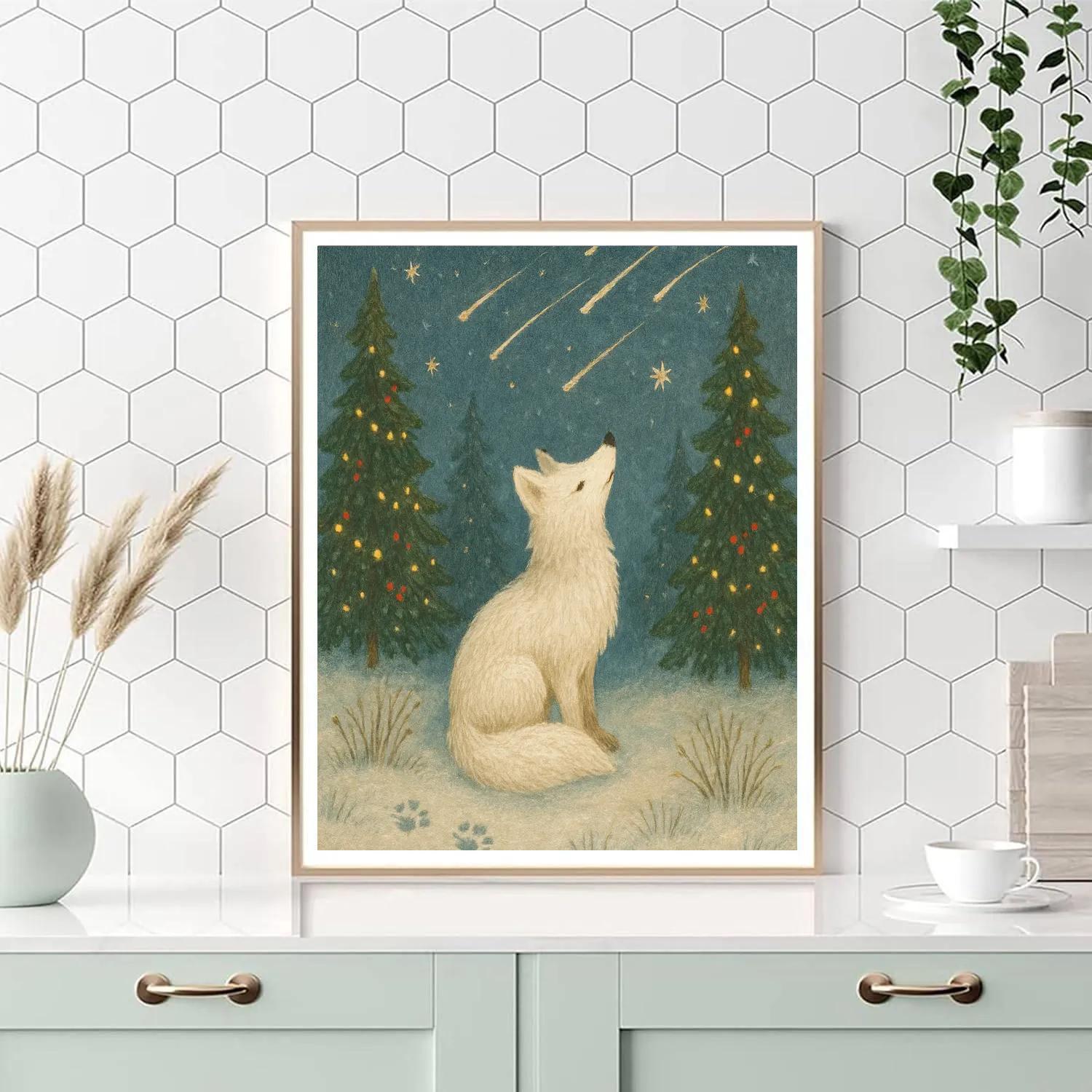 Frost Fox And The Shooting Star Trail Numbered painting kits
