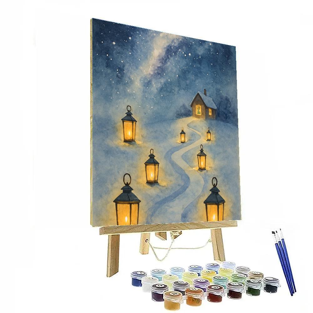 Christmas Lanterns Along The Milky Way Path paint by number