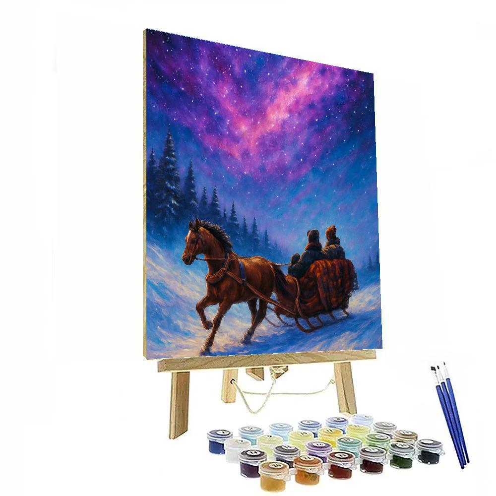 Midnight Sleigh Ride Across The Nebula Paint by numbers kits