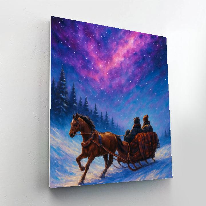 Midnight Sleigh Ride Across The Nebula Paint by numbers kits