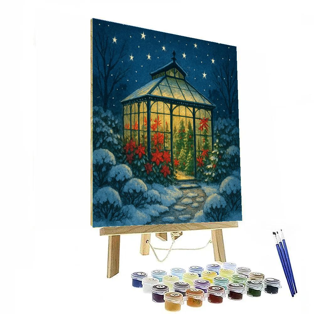Holiday Greenhouse Under Falling Stars Number painting