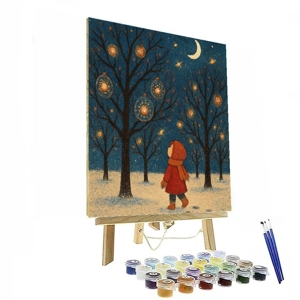 Christmas Fireflies In The Cosmic Orchard paint by color