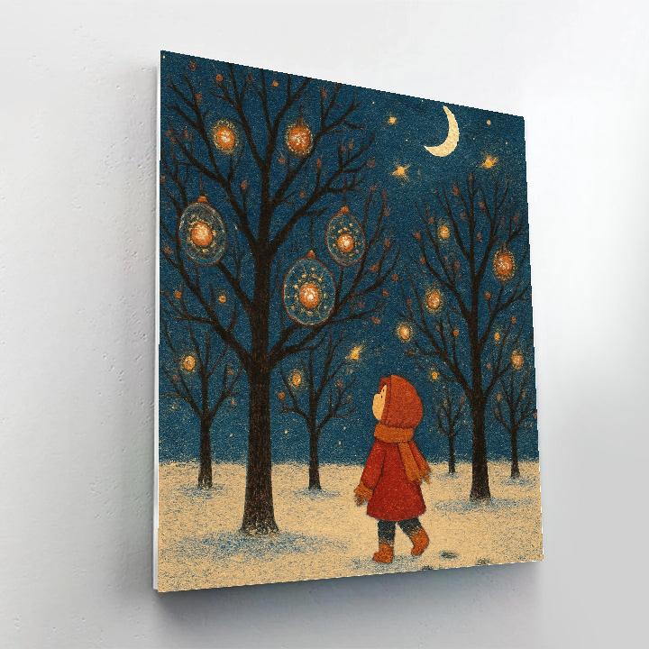 Christmas Fireflies In The Cosmic Orchard paint by color