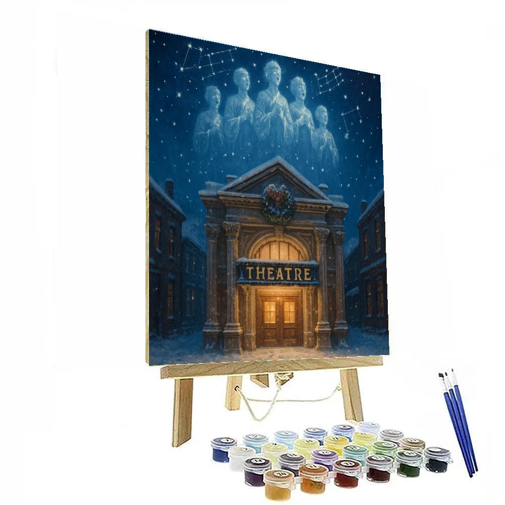 Celestial Choir Above The Winter Theater paint by number
