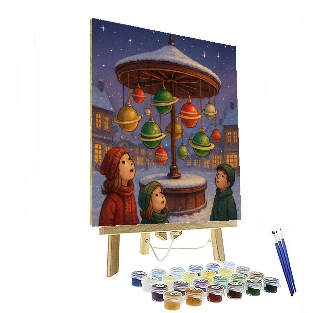 Winter Carousel Of Planet Ornaments painting number kit