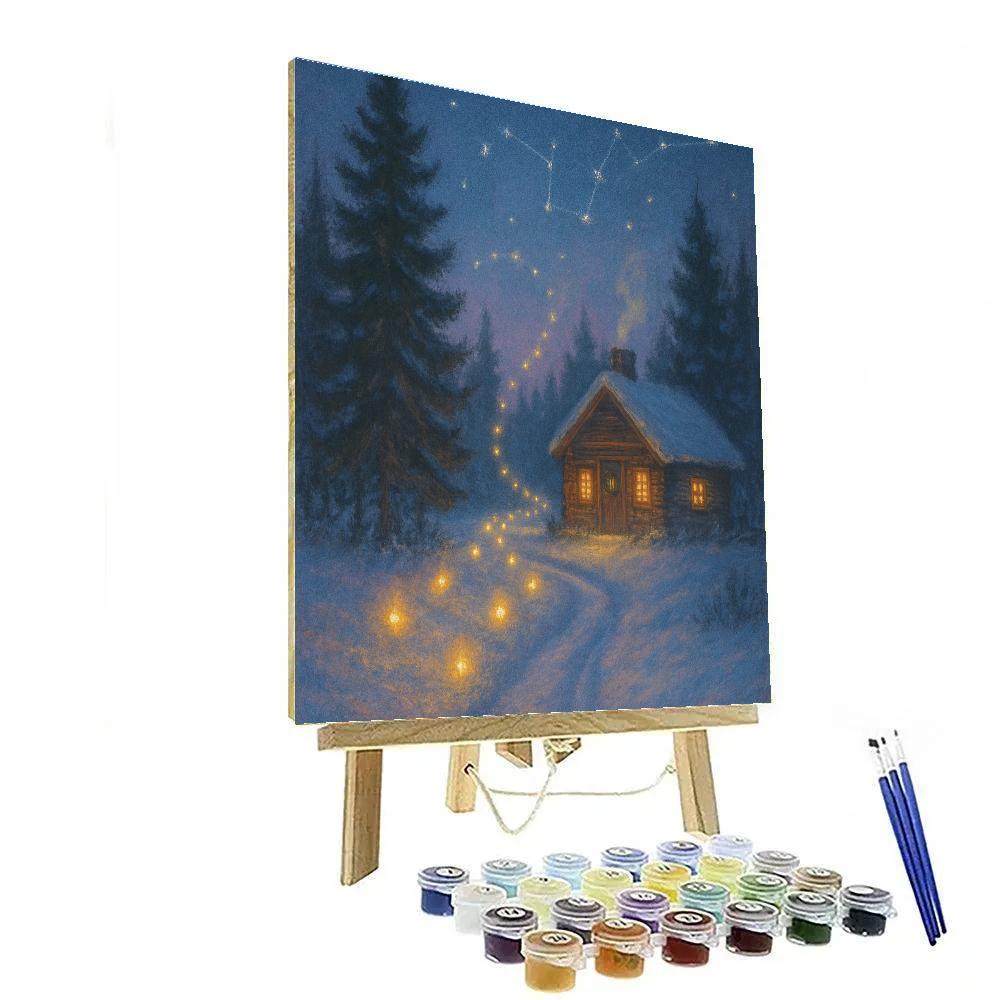 Constellation Trail To The Christmas Cabin Painting by numbers kit
