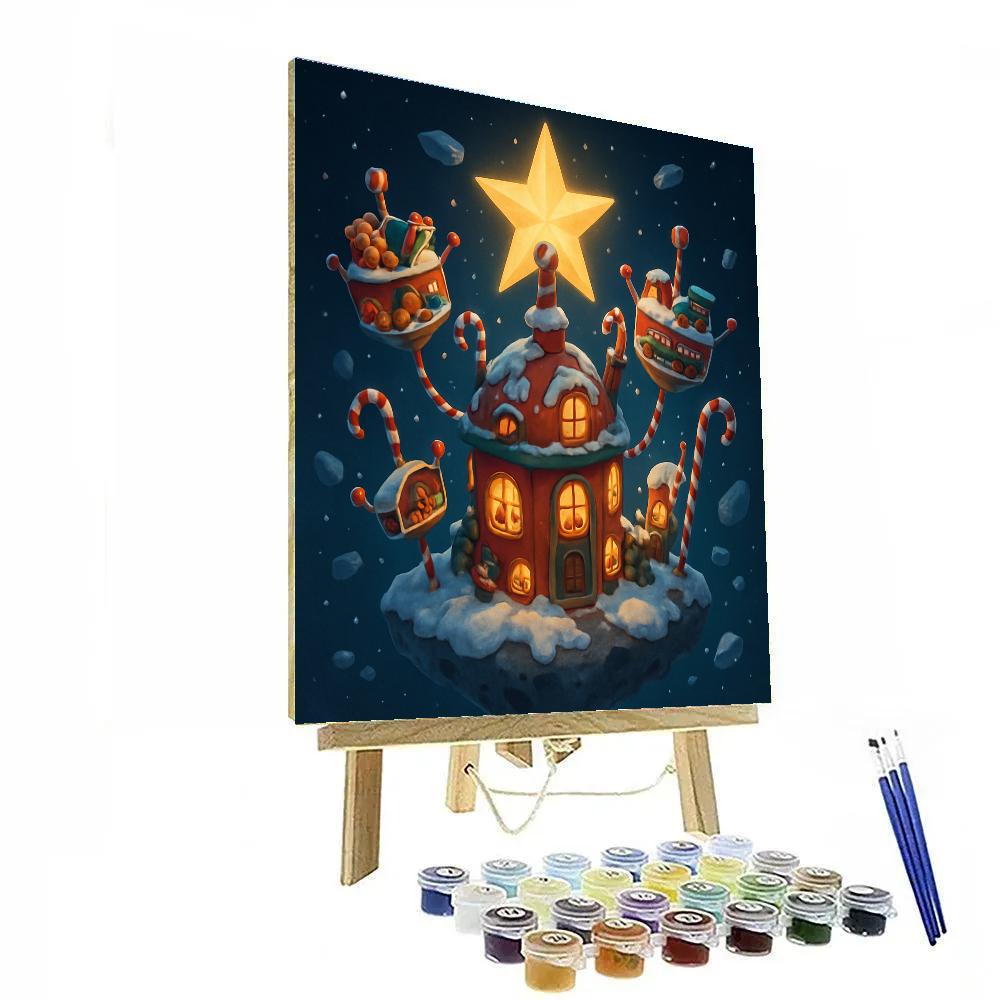 Santa Workshop Orbiting The Winter Star DIY paint by numbers