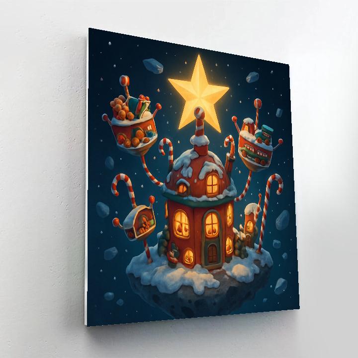 Santa Workshop Orbiting The Winter Star DIY paint by numbers