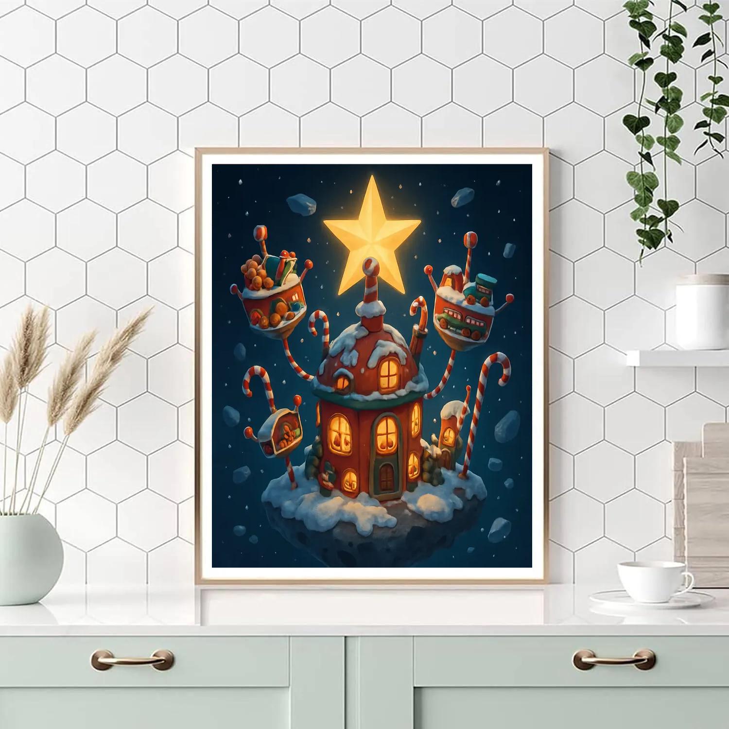 Santa Workshop Orbiting The Winter Star DIY paint by numbers