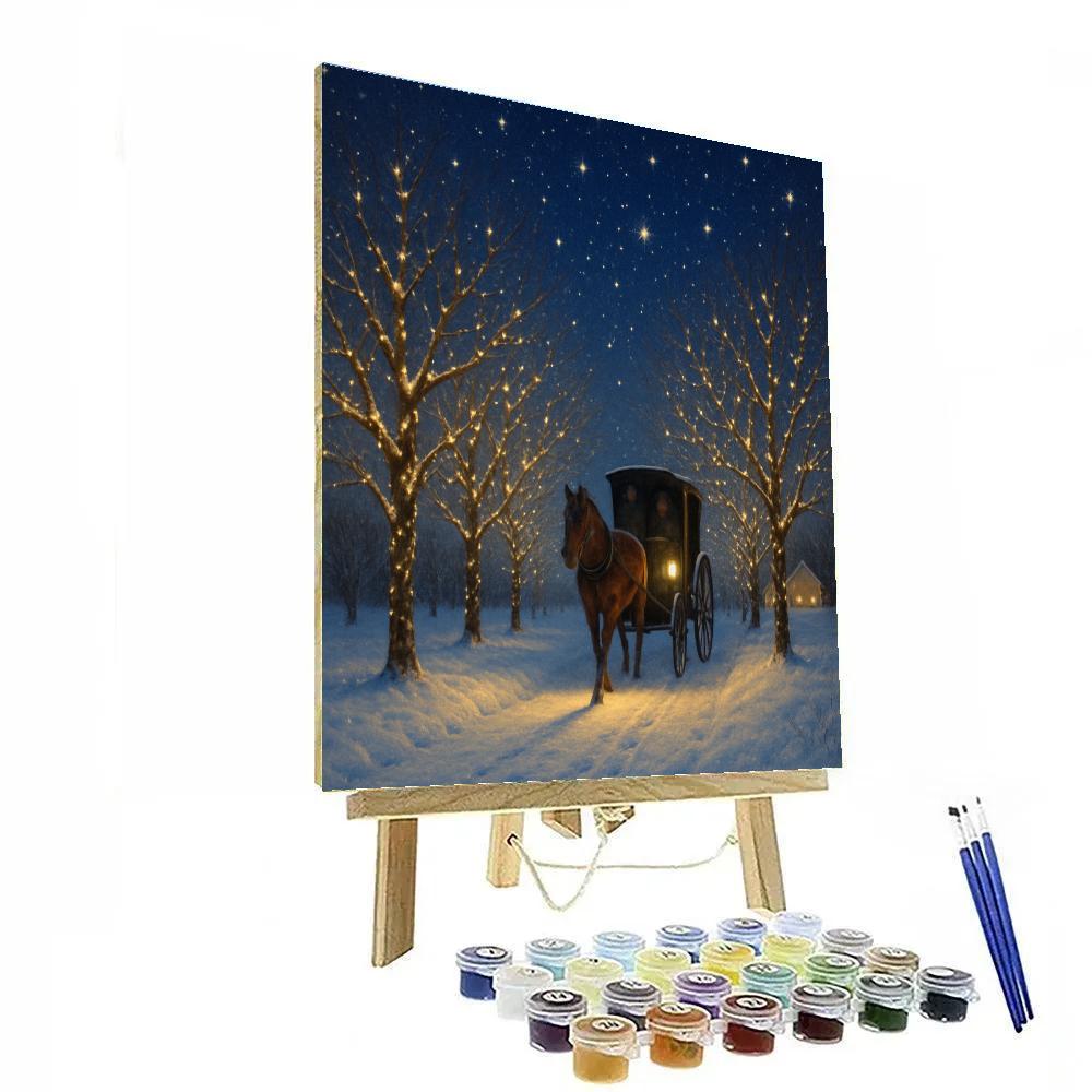 Carriage Ride Through The Starry Orchard Paint by numbers art