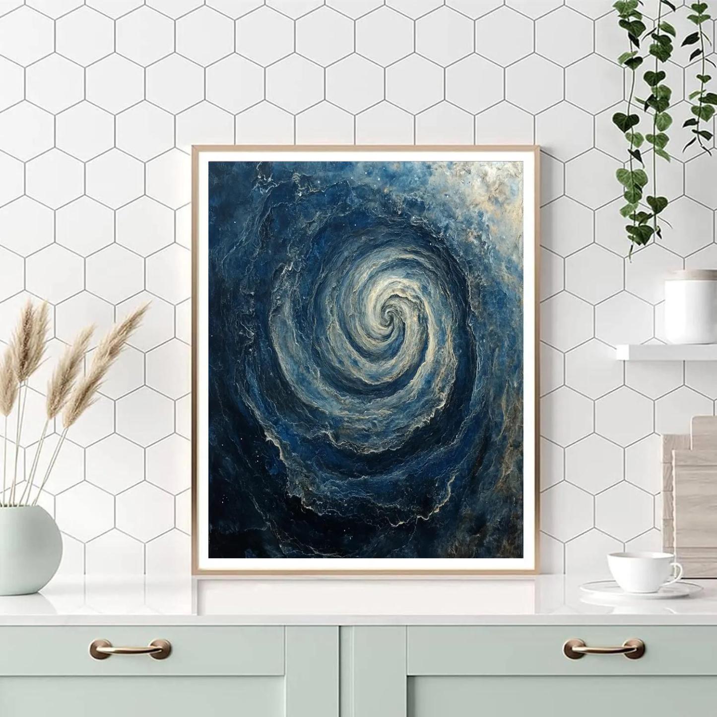 Michelangelo Inspired Serpentine Nebula Vortex paint by numbers