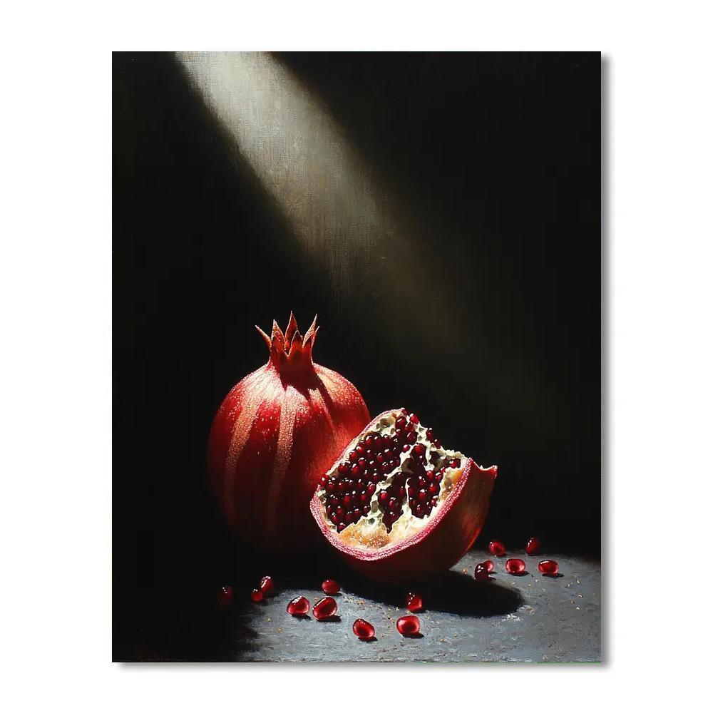 Caravaggio Inspired Eclipse Pomegranate Number painting