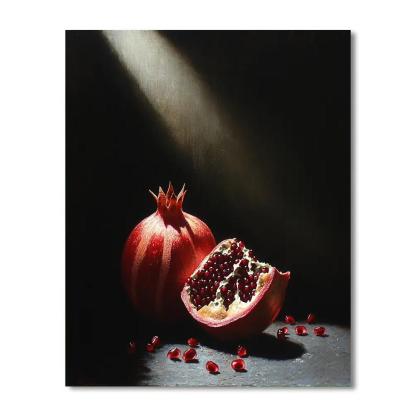 Caravaggio Inspired Eclipse Pomegranate Number painting