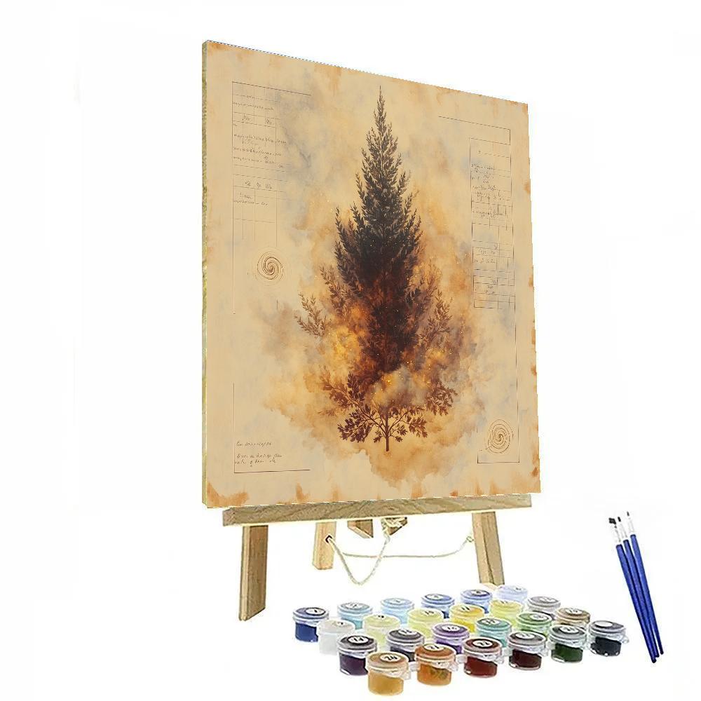 Leonardo Da Vinci Inspired Nebula Herbarium paint by numbers