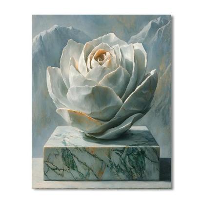 Michelangelo Inspired Alpine Glacier Rose paint by color