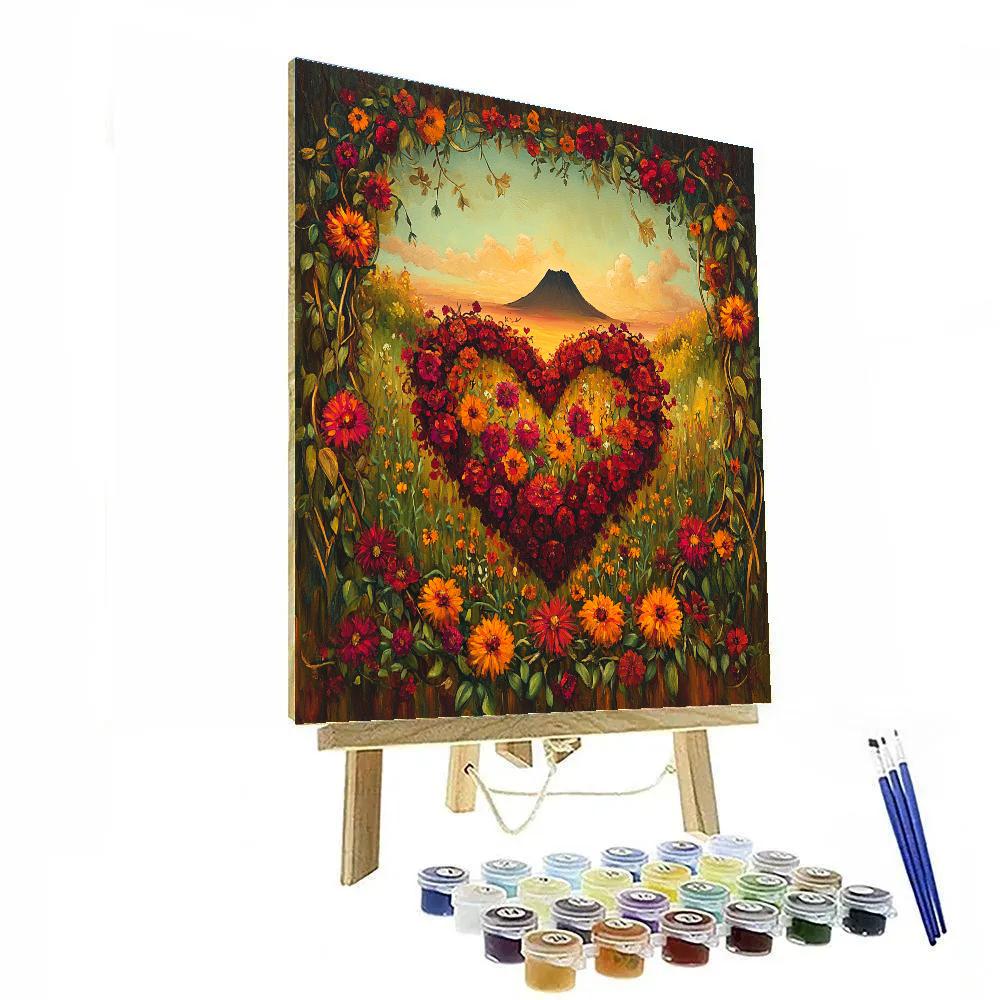 Frida Kahlo Inspired Volcanic Heart Garden Painting by numbers kit