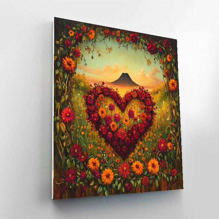 Frida Kahlo Inspired Volcanic Heart Garden Painting by numbers kit