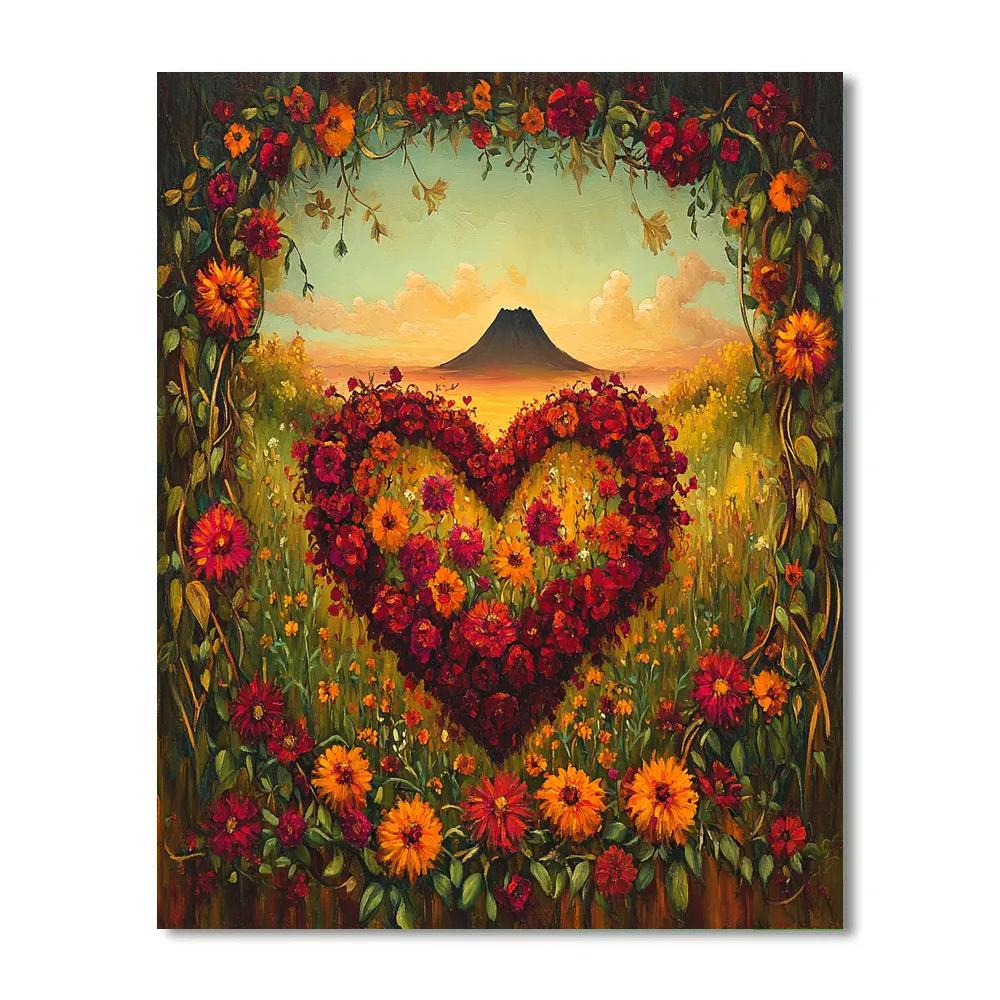 Frida Kahlo Inspired Volcanic Heart Garden Painting by numbers kit