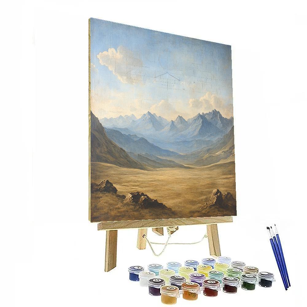 Leonardo Da Vinci Inspired Mountain Weather Geometry painting number kit