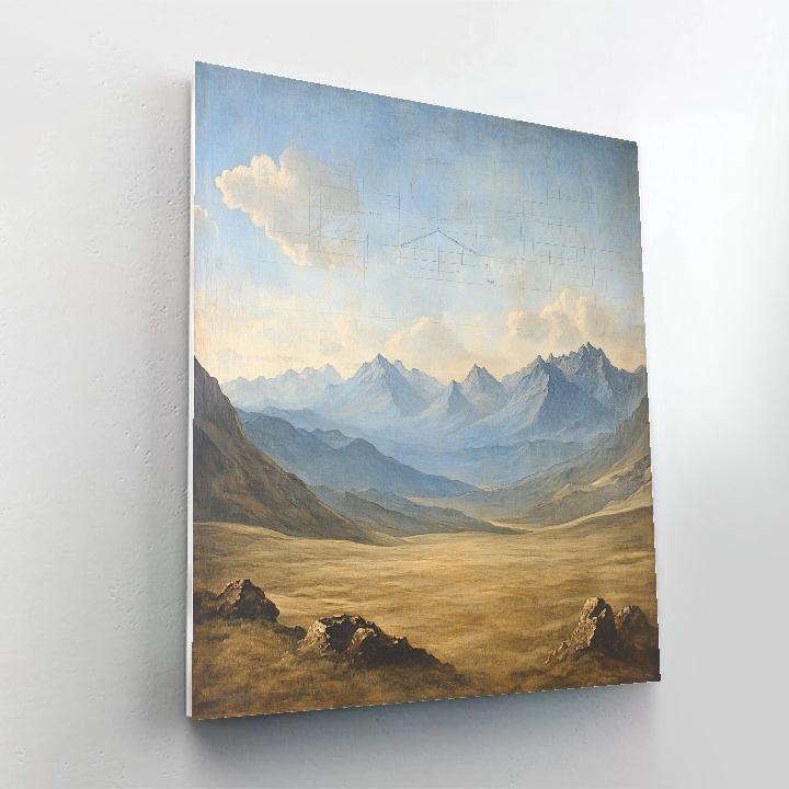 Leonardo Da Vinci Inspired Mountain Weather Geometry painting number kit