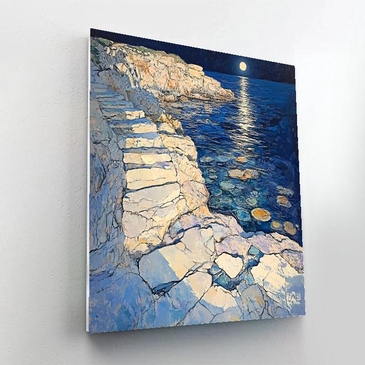 Edgar Degas Inspired Fossil Reef In Moonlit Tides Paint by numbers kits