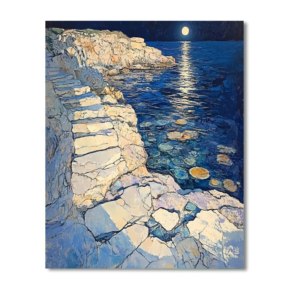Edgar Degas Inspired Fossil Reef In Moonlit Tides Paint by numbers kits