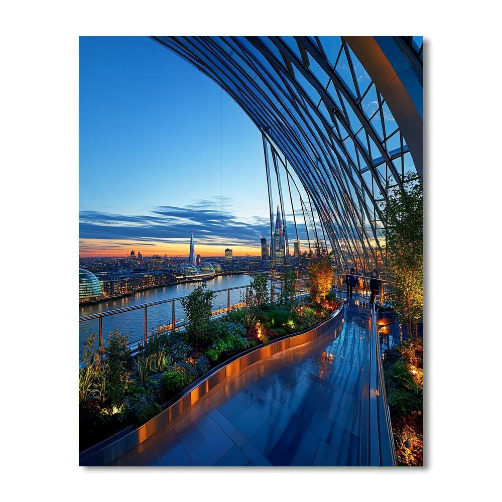 Sky Garden Overlook At Dusk - London, United Kingdom Paint by numbers art