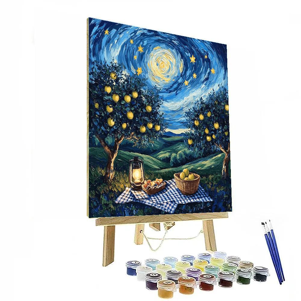 Van Gogh Inspired Starry Orchard Picnic Painting by numbers kit