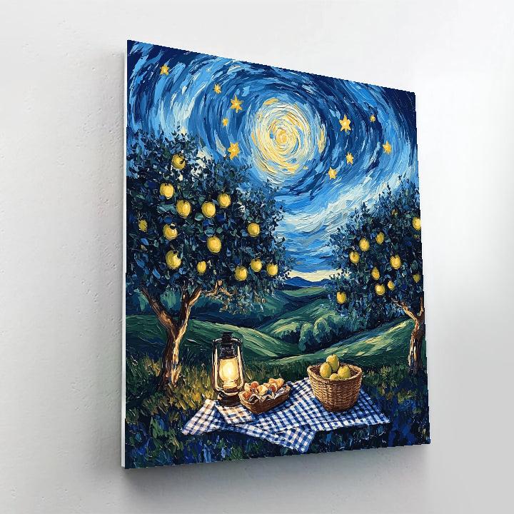 Van Gogh Inspired Starry Orchard Picnic Painting by numbers kit