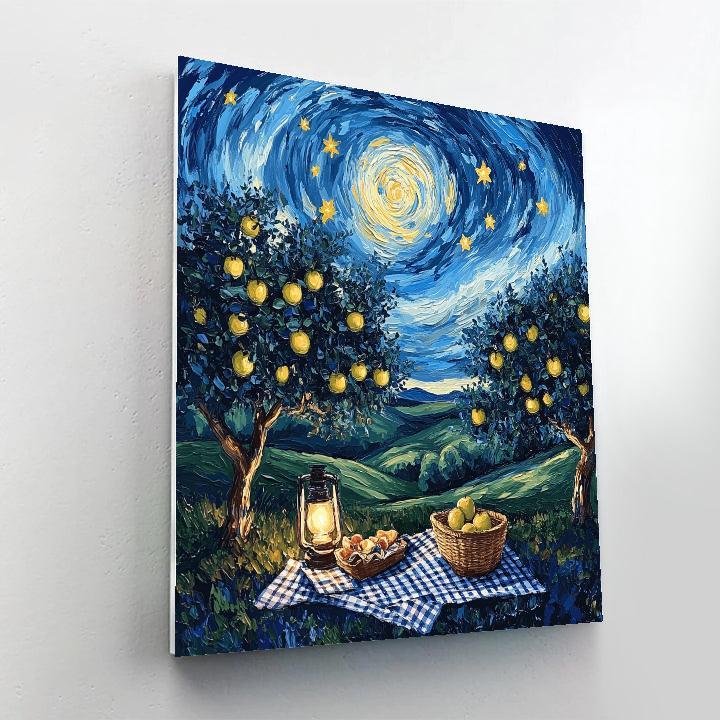 Van Gogh Inspired Starry Orchard Picnic Painting by numbers kit
