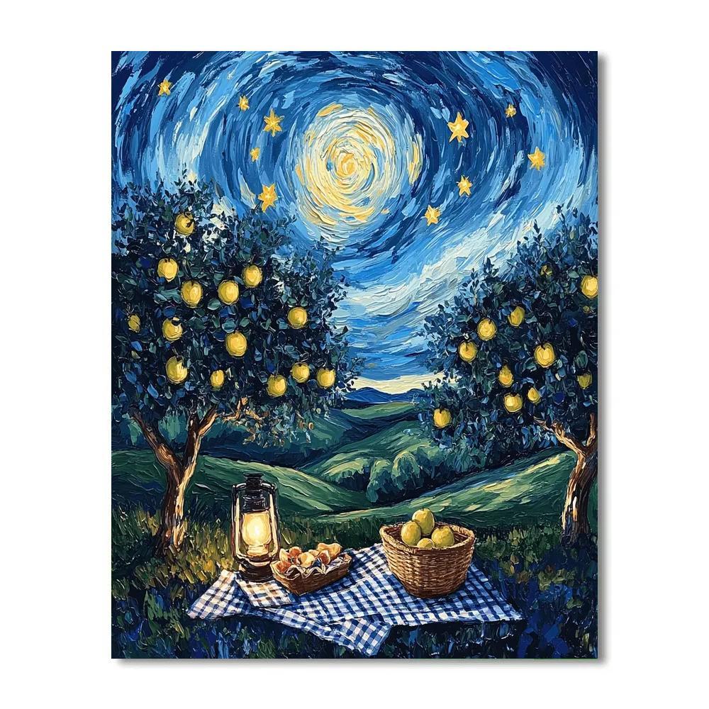 Van Gogh Inspired Starry Orchard Picnic Painting by numbers kit