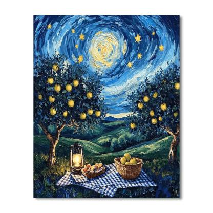 Van Gogh Inspired Starry Orchard Picnic Painting by numbers kit
