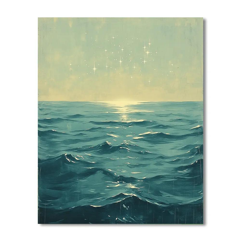 Leonardo Da Vinci Inspired Oceanic Constellation Tides Paint by numbers art