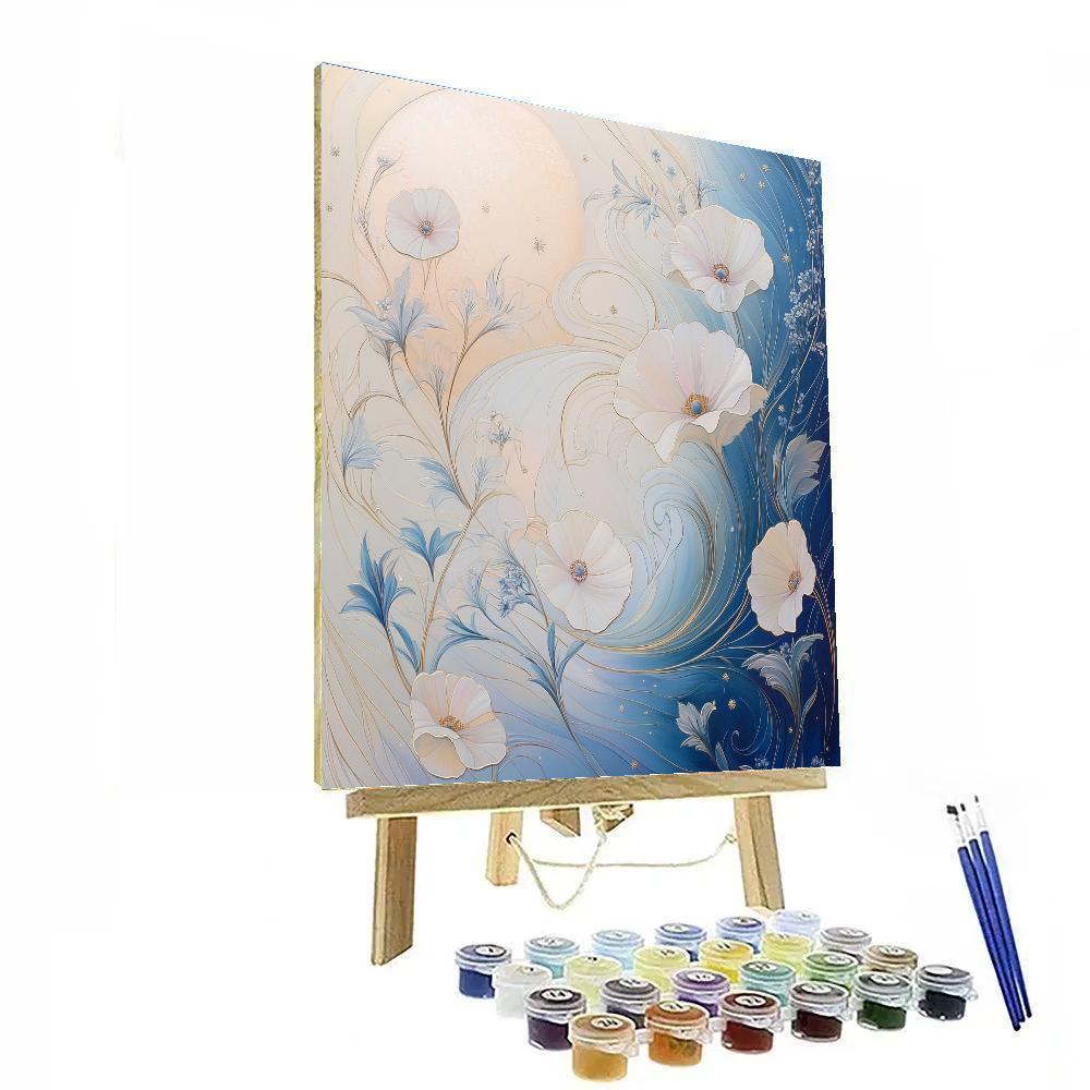 Alphonse Mucha Inspired Tidal Moon Garden Of Silence painting number kit