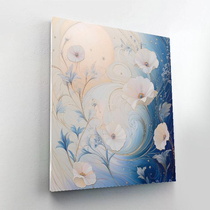 Alphonse Mucha Inspired Tidal Moon Garden Of Silence painting number kit