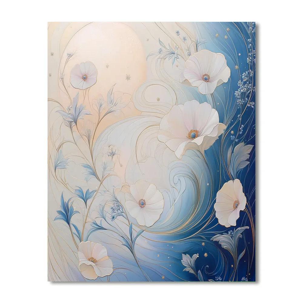 Alphonse Mucha Inspired Tidal Moon Garden Of Silence painting number kit