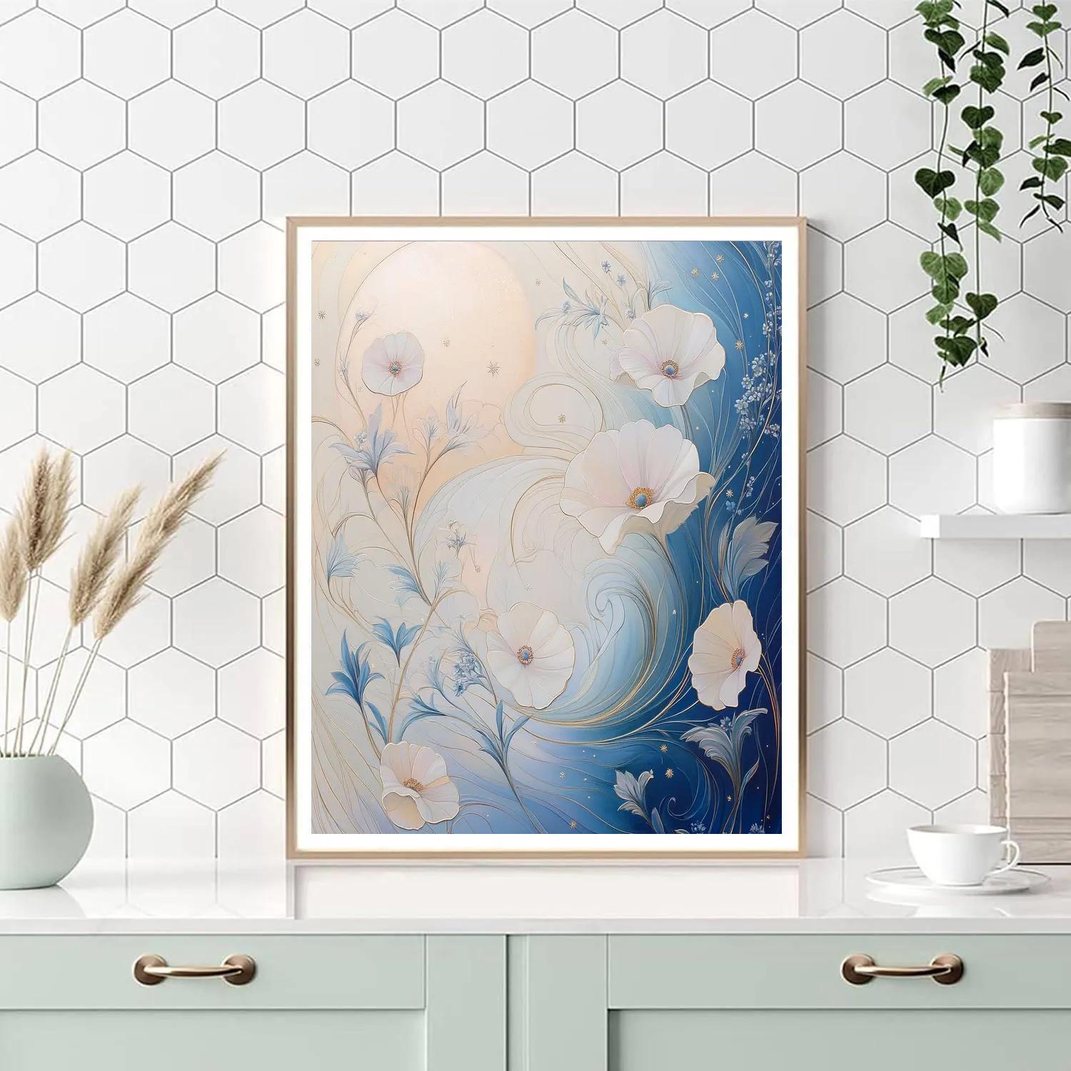 Alphonse Mucha Inspired Tidal Moon Garden Of Silence painting number kit