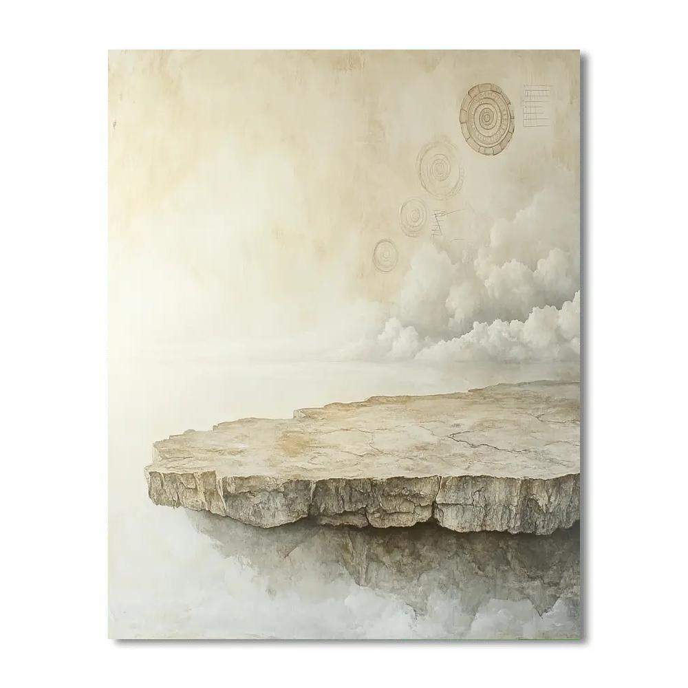 Leonardo Da Vinci Inspired Fossil Cloud Memory Painting by numbers kit