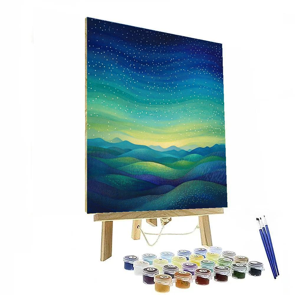 Georges Seurat Inspired Aurora Harmonics Field DIY paint by numbers