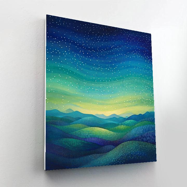 Georges Seurat Inspired Aurora Harmonics Field DIY paint by numbers