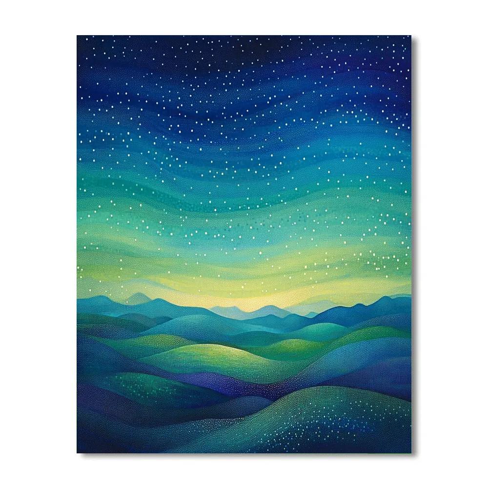 Georges Seurat Inspired Aurora Harmonics Field DIY paint by numbers