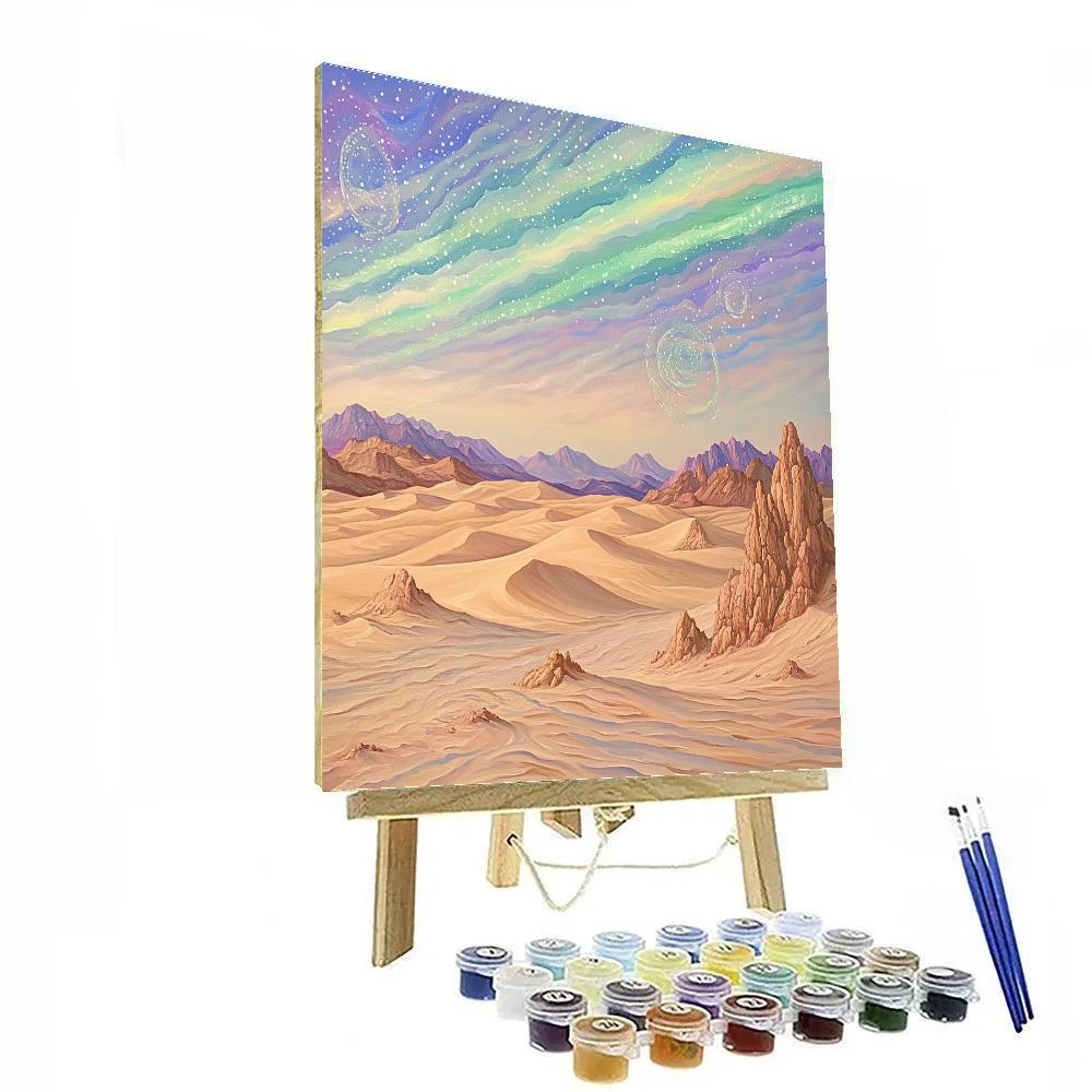 Leonardo Da Vinci Inspired Desert Aurora Mirage paint by color