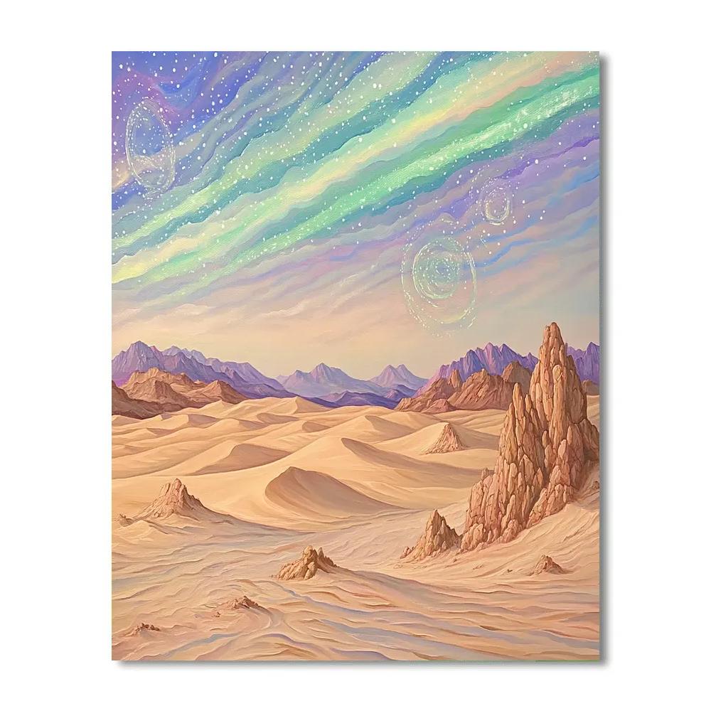 Leonardo Da Vinci Inspired Desert Aurora Mirage paint by color
