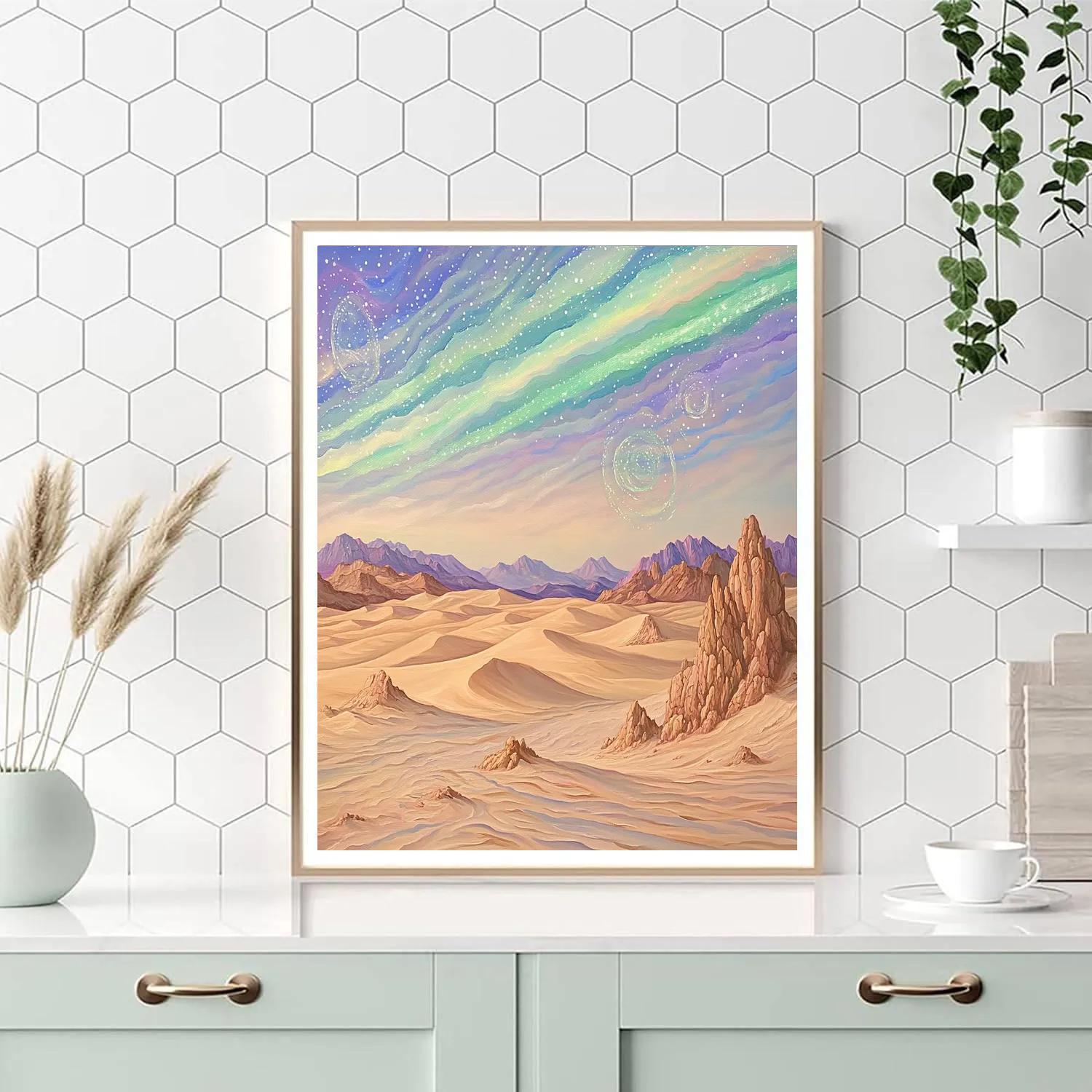 Leonardo Da Vinci Inspired Desert Aurora Mirage paint by color