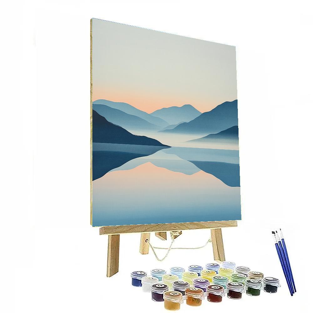 Hiroshige Inspired Veil Of Spring Mist Over Quiet Waters paint by color