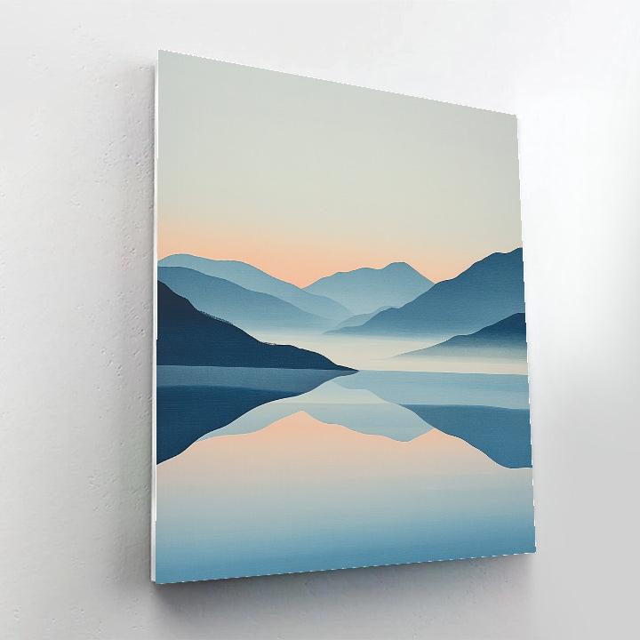 Hiroshige Inspired Veil Of Spring Mist Over Quiet Waters paint by color