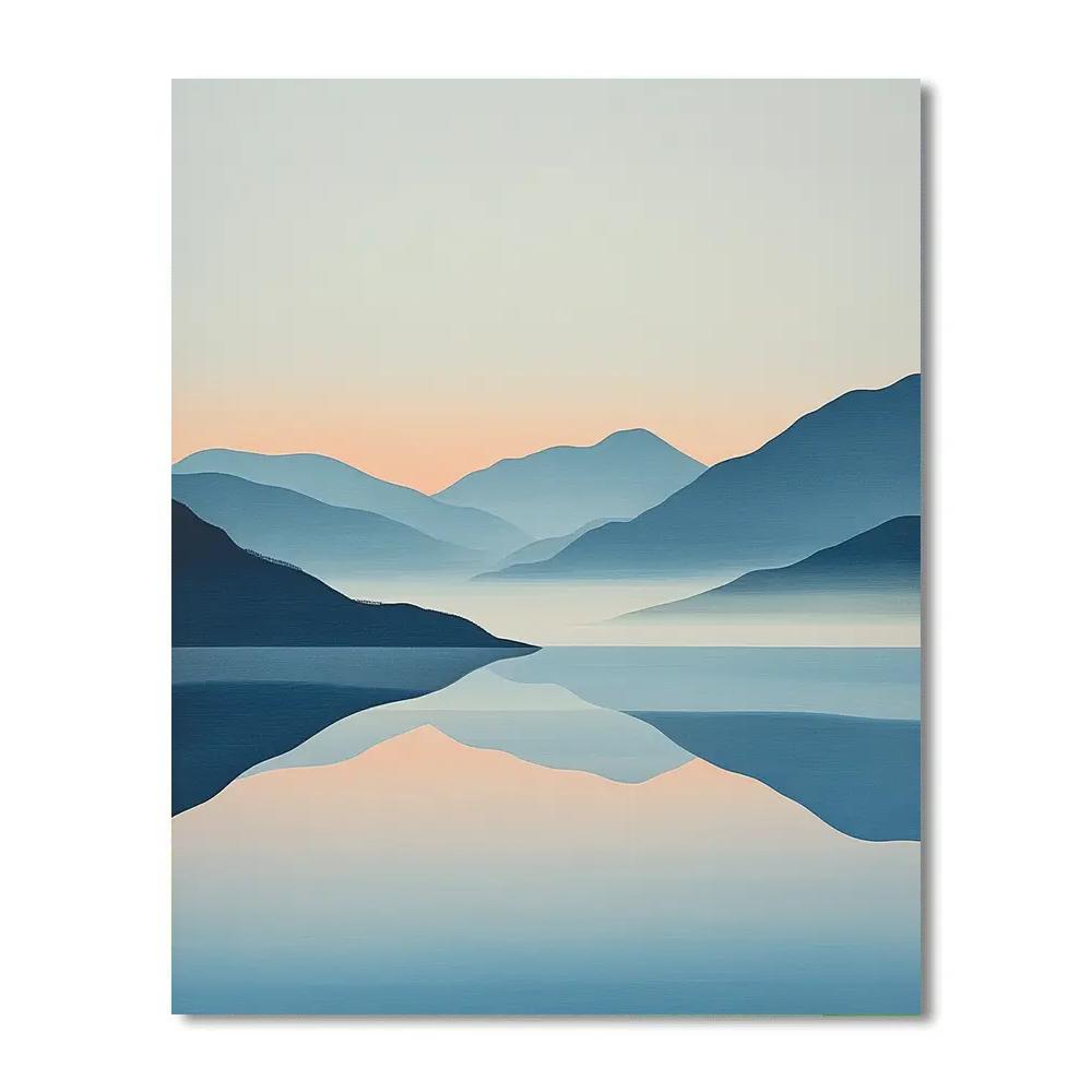 Hiroshige Inspired Veil Of Spring Mist Over Quiet Waters paint by color