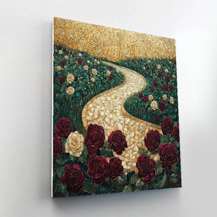 Gustav Klimt Inspired Golden Rose Garden Paint by numbers art