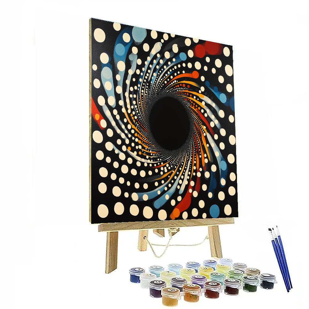 Yayoi Kusama Inspired Chromatic Event Horizon Dotscape Numbered painting kits